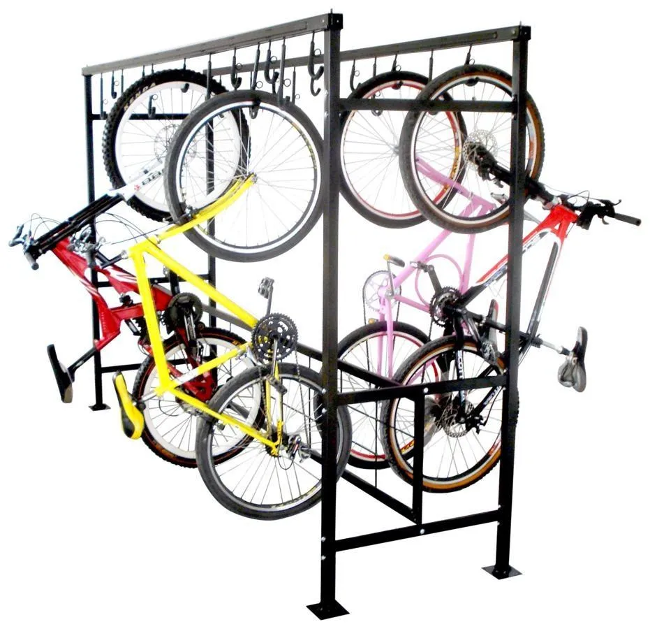 Bicicletário De Correr Duplo 3 Metros 28 Vagas Galvanizado