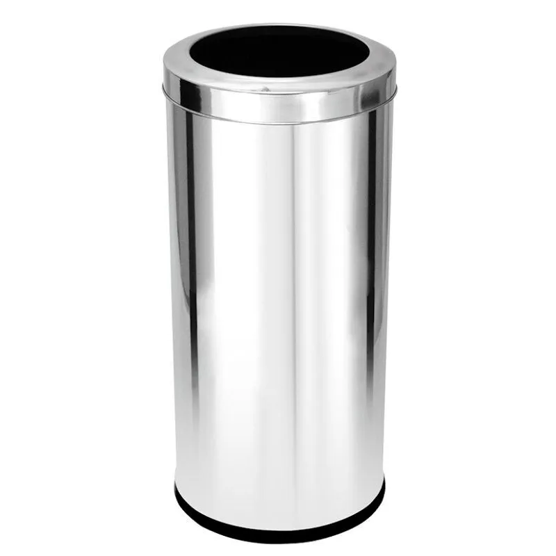 Lixeira em Aço Inox Com Aro Inox 22L