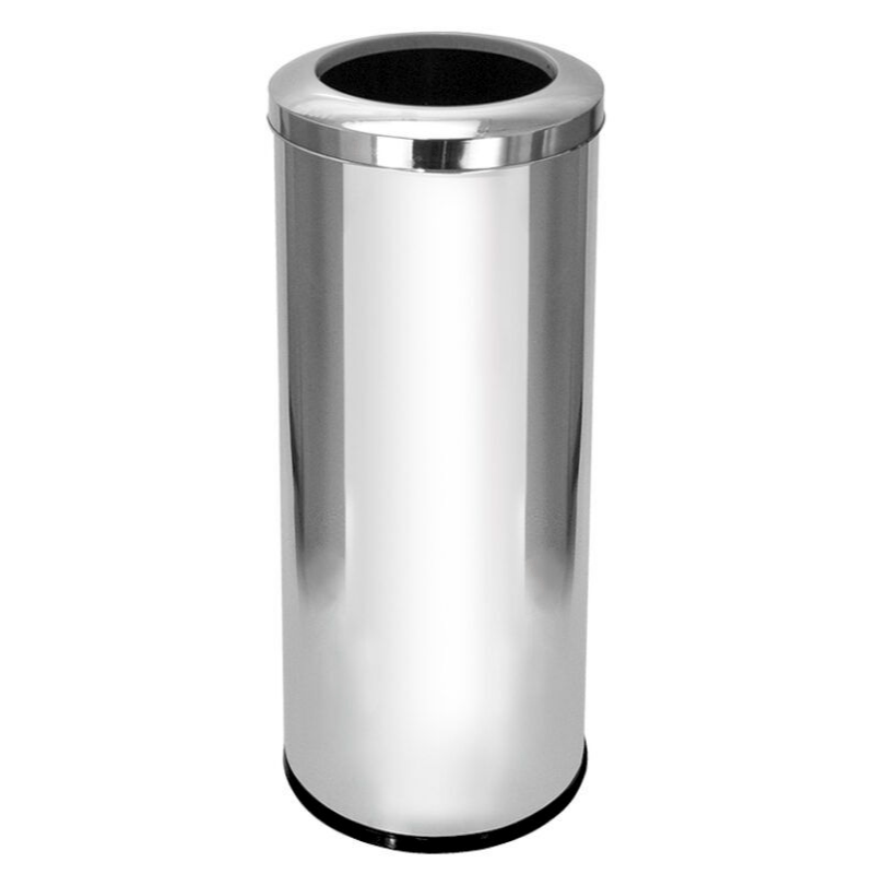 Lixeira em Aço Inox Com Aro Inox 50L