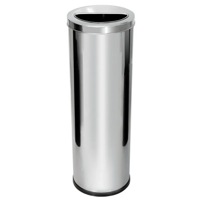 Lixeira Em Inox Com Aro Meia Lua 30L