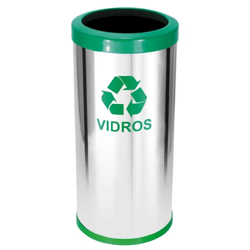 Lixeira em Aço Inox Com Aro Plástico 22L