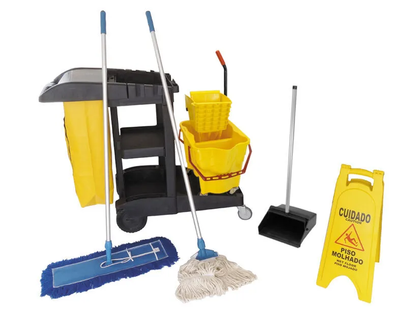 Kit Completo Carrinho Funcional de Limpeza