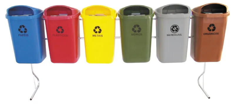 Conjunto Para Coleta Seletiva de 50L Com 6 Cestos