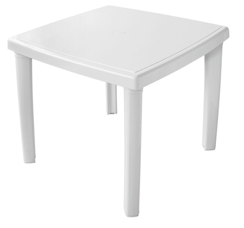 Mesa Quadrada 4 Lugares Com Pés Plásticos