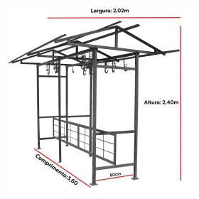 Bicicletario De Correr Duplo 3m 28 Vagas Com Estrutura Para Cobertura