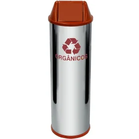 Lixeira Em Aço Inox Com Tampa Vai-Vem Plástica 30L