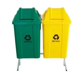 Conjunto Para Coleta Seletiva Com 2 Cestos De 100L