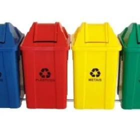 Conjunto Para Coleta Seletiva Com 4 Cestos De 100L