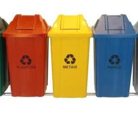 Conjunto Para Coleta Seletiva Com 5 Cestos De 60L