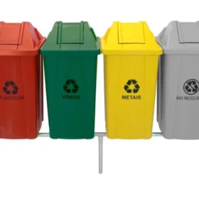 Conjunto Para Coleta Seletiva Com 6 Cestos De 60L