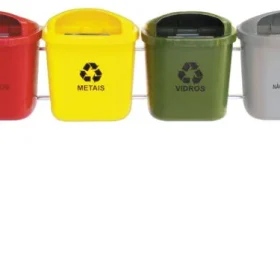 Conjunto Para Coleta Seletiva de 40L Com 6 Cestos