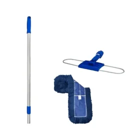 Kit Mop Pó 60cm Completo Eletrostático Euro Com Cabo De Alumínio
