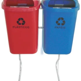 Conjunto Para Coleta Seletiva de 50L Com 2 Cestos