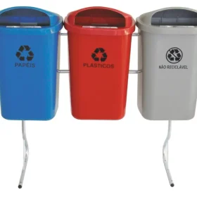 Conjunto Para Coleta Seletiva de 50L Com 3 Cestos